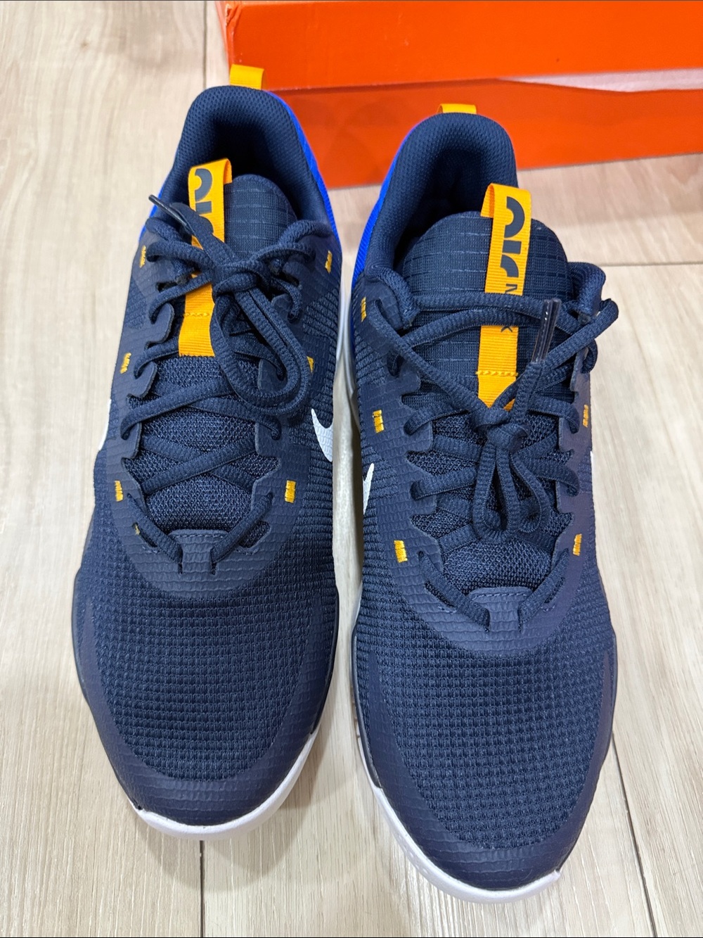 Nike Navy & Royal Blue Athletic Sneakers with White Swoosh - Picture 8 of 8